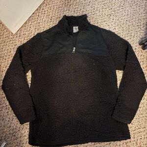 Black quarter-zip pullover